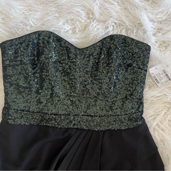 NWT Strapless sequin Badgley Mischka Dress. Emerald green size 10 - Picture 6 of 6